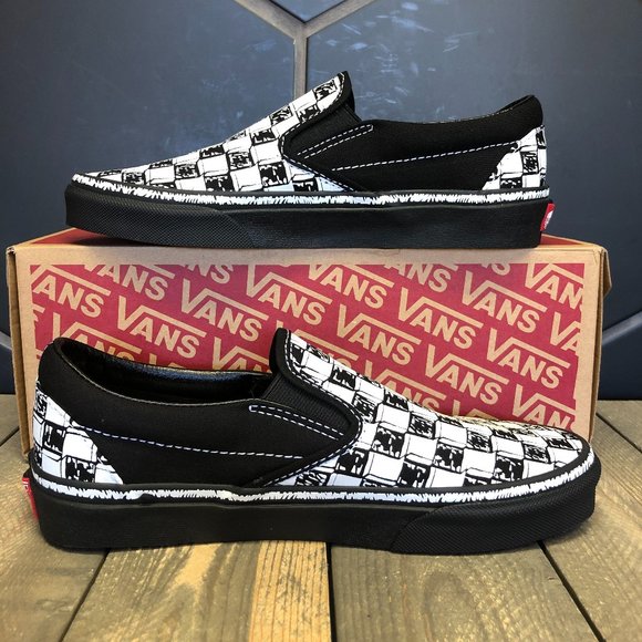 vans slip on sketch checkerboard